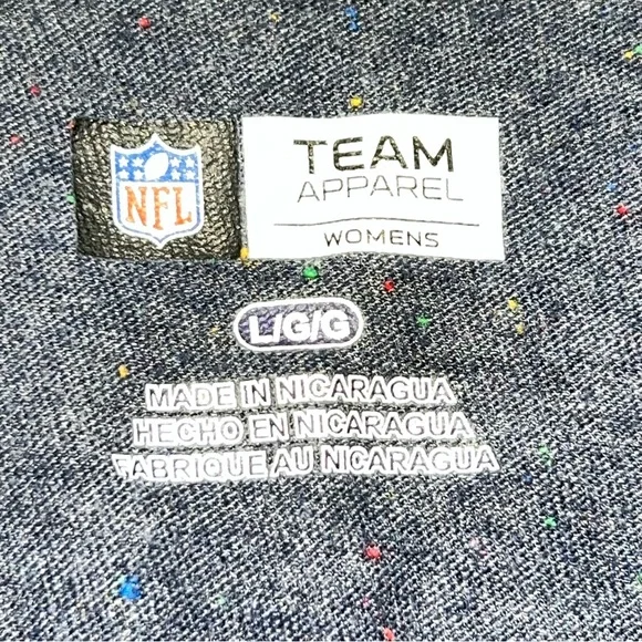 NFL Team Apparel Women's Speckled Chicago Bears Short Sleeve V-Neck T-Shirt-Sz L - Picture 10 of 10